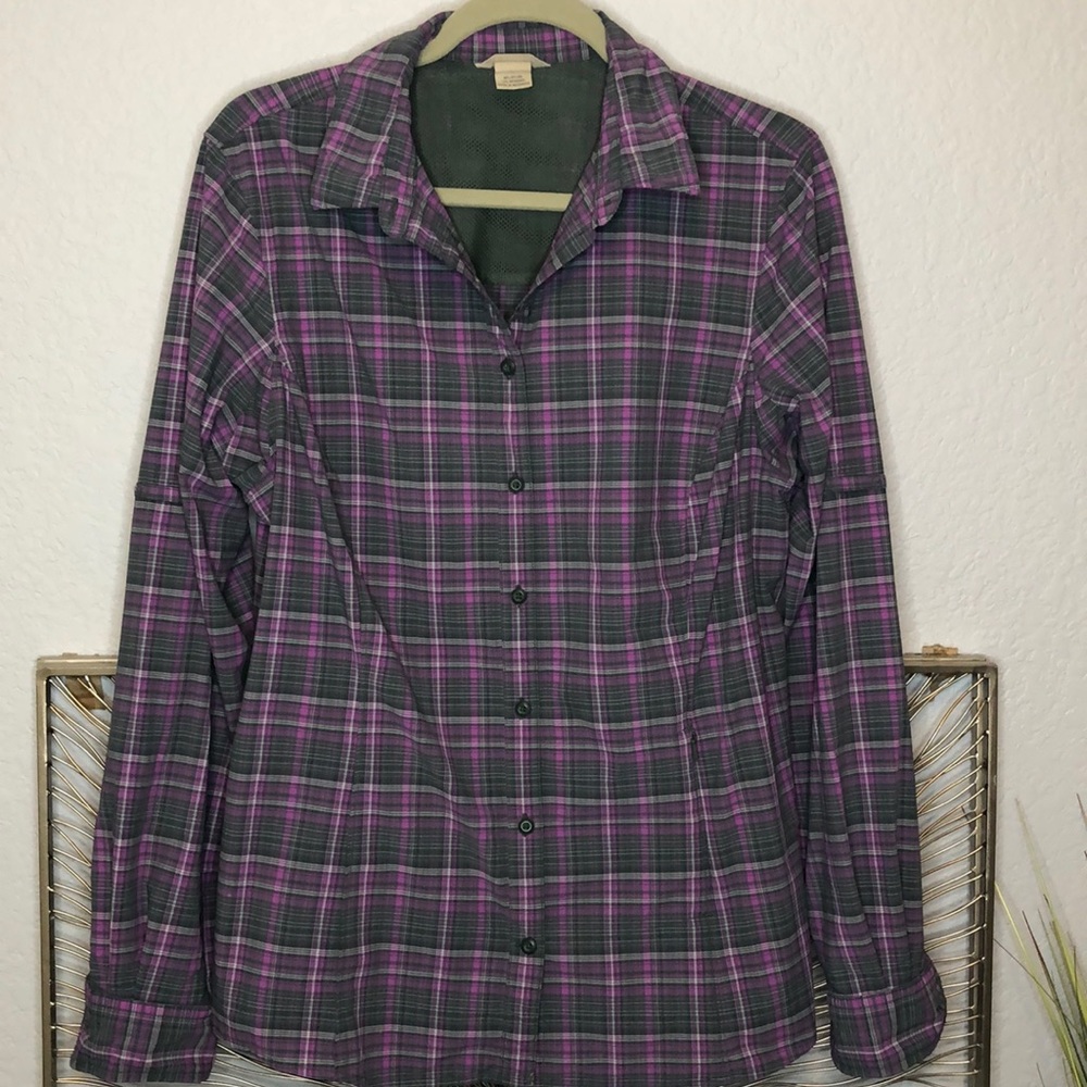 Duluth Trading Co Long Sleeve Vented Shirt Purple L